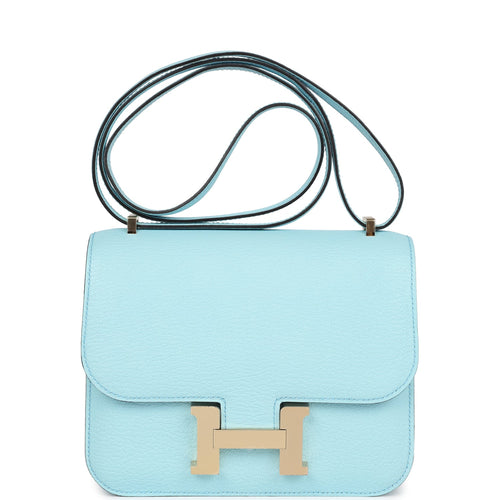 Hermes Constance 18 Bleu Zephyr Chevre Permabrass Hardware