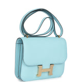 Hermes Constance 18 Bleu Zephyr Chevre Permabrass Hardware