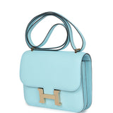 Hermes Constance 18 Bleu Zephyr Chevre Permabrass Hardware