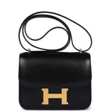 Hermes Constance 18 Black Box Gold Hardware