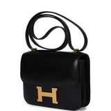 Hermes Constance 18 Black Box Gold Hardware