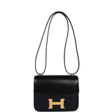 Hermes Constance 18 Black Box Gold Hardware