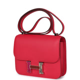 Hermes Constance 18 Rose Extreme Epsom Marquette Palladium Hardware