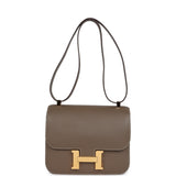 Pre-owned Hermes Constance 24 Etoupe Epsom Gold Hardware