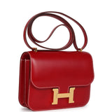 Hermes Constance 18 Rouge Piment Box Gold Hardware