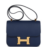 Hermes Constance 1-24 Bleu Navy Epsom Gold Hardware