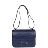 Hermes Constance 1-24 Bleu Saphir Matte Alligator Marquette Palladium Hardware