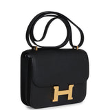 Pre-owned Hermes Constance 18 Black Epsom Gold Hardware