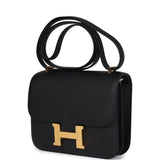 Pre-owned Hermes Constance 18 Black Epsom Gold Hardware