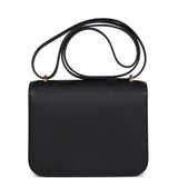 Pre-owned Hermes Constance 18 Black Epsom Gold Hardware