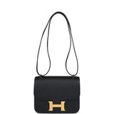 Pre-owned Hermes Constance 18 Black Epsom Gold Hardware