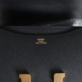 Pre-owned Hermes Constance 18 Black Epsom Gold Hardware