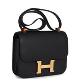 Pre-owned Hermes Constance 24 Black Epsom Gold Hardware