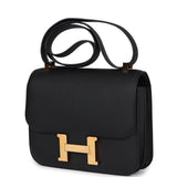 Pre-owned Hermes Constance 24 Black Epsom Gold Hardware