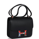 Hermes Constance 24 Black Swift Marbled Palladium Hardware