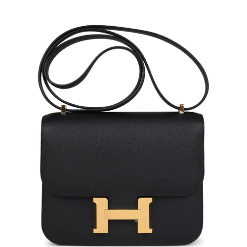 Hermes Constance 1-18 Black Epsom Gold Hardware
