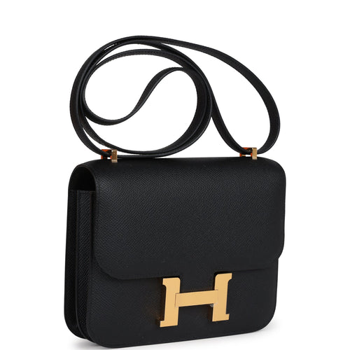 Hermes Constance 1-18 Black Epsom Gold Hardware