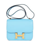 Hermes Constance 18 Celeste Epsom Gold Hardware