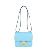 Hermes Constance 18 Celeste Epsom Gold Hardware