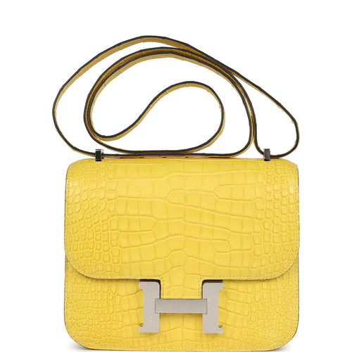 Hermes Constance 18 Mimosa Matte Alligator Palladium Hardware