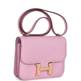 Hermes Constance 18 Mauve Sylvestre Epsom Rose Gold Hardware