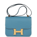 Hermes Constance 1-24 Blue Jean Epsom Gold Hardware