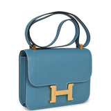 Hermes Constance 1-24 Blue Jean Epsom Gold Hardware