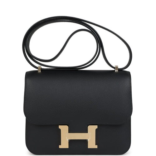 Hermes Constance 1-18 Black Epsom Brushed Gold Hardware front