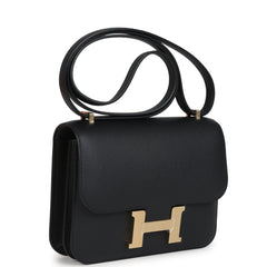 Hermes Constance 1-18 Black Epsom Brushed Gold Hardware side