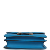 Pre-owned Hermes Constance 24 Bleu Zanzibar Evercolor Palladium Hardware bottom