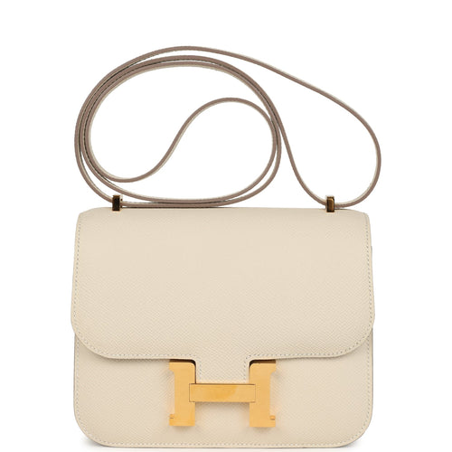 Pre-owned Hermes Constance 18 Craie Epsom Gold Hardware