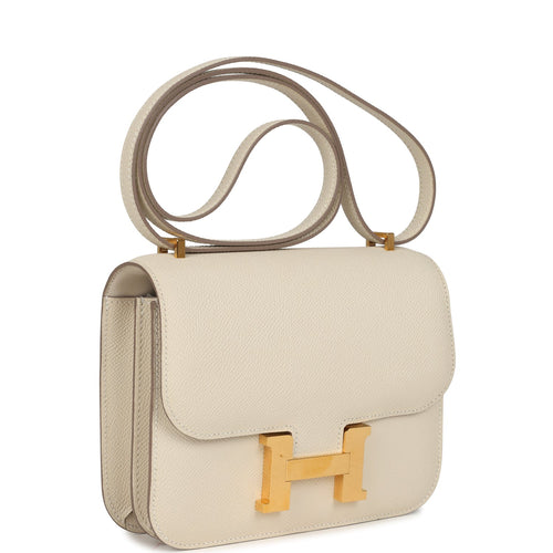 Pre-owned Hermes Constance 18 Craie Epsom Gold Hardware