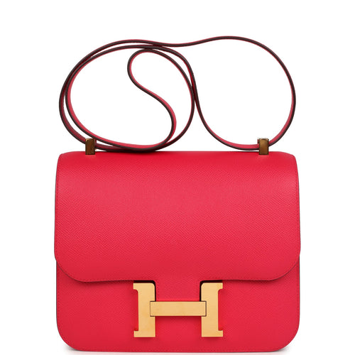 Pre-owned Hermes Constance 24 Rose Extreme Epsom Gold Hardware
