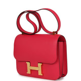 Pre-owned Hermes Constance 24 Rose Extreme Epsom Gold Hardware