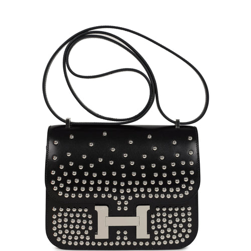 Hermes Constance 18 Clouté Black Box Palladium Hardware