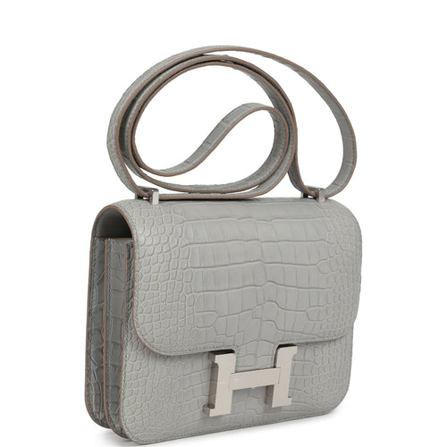 Hermes Constance 18 Gris Perle Matte Alligator Palladium Hardware