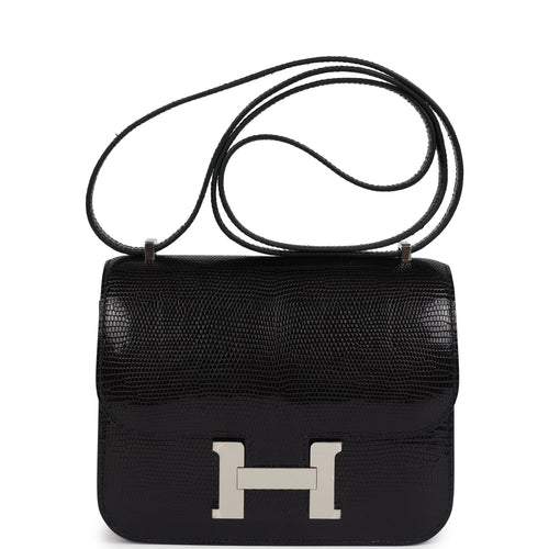 Hermes Constance 18 Black Varanus Niloticus Lizard Palladium Hardware