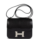 Hermes Constance 18 Black Varanus Niloticus Lizard Palladium Hardware