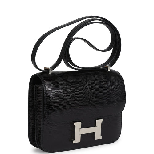 Hermes Constance 18 Black Varanus Niloticus Lizard Palladium Hardware
