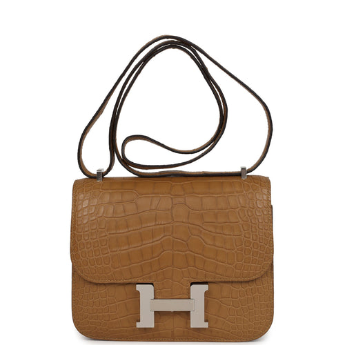Hermes Constance 18 Kraft Matte Alligator Palladium Hardware