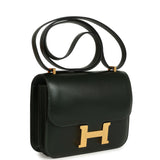 Hermes Constance 18 Vert Fonce Box Gold Hardware