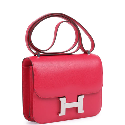 Hermes Constance 18 Rose Extreme Chevre Chamkila Palladium Hardware