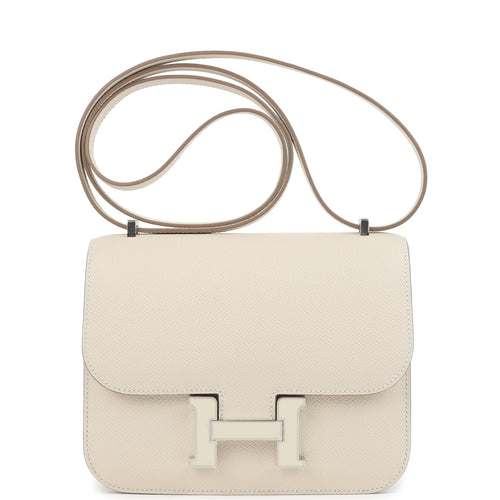Hermes Constance 18 Craie Epsom Enamel Palladium Hardware