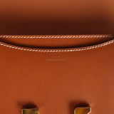 Pre-owned Hermes Constance 18 Fauve Barenia Palladium Hardware