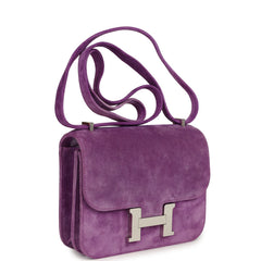 Pre-owned Hermes Constance 18 Violet Doblis Palladium Hardware