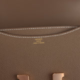 Pre-owned Hermes Constance 18 Etoupe Epsom Rose Gold Hardware
