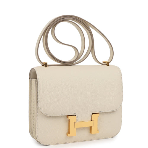 Hermes Constance 18 Craie Epsom Gold Hardware