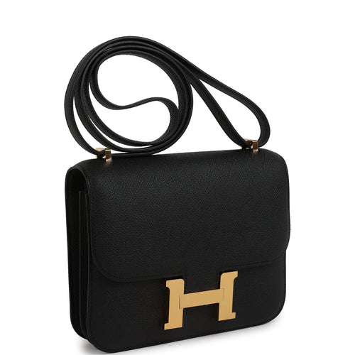 Hermes Constance 1-18 Black Epsom Gold Hardware