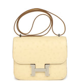 Hermes Constance 18 Vanille Ostrich Palladium Hardware