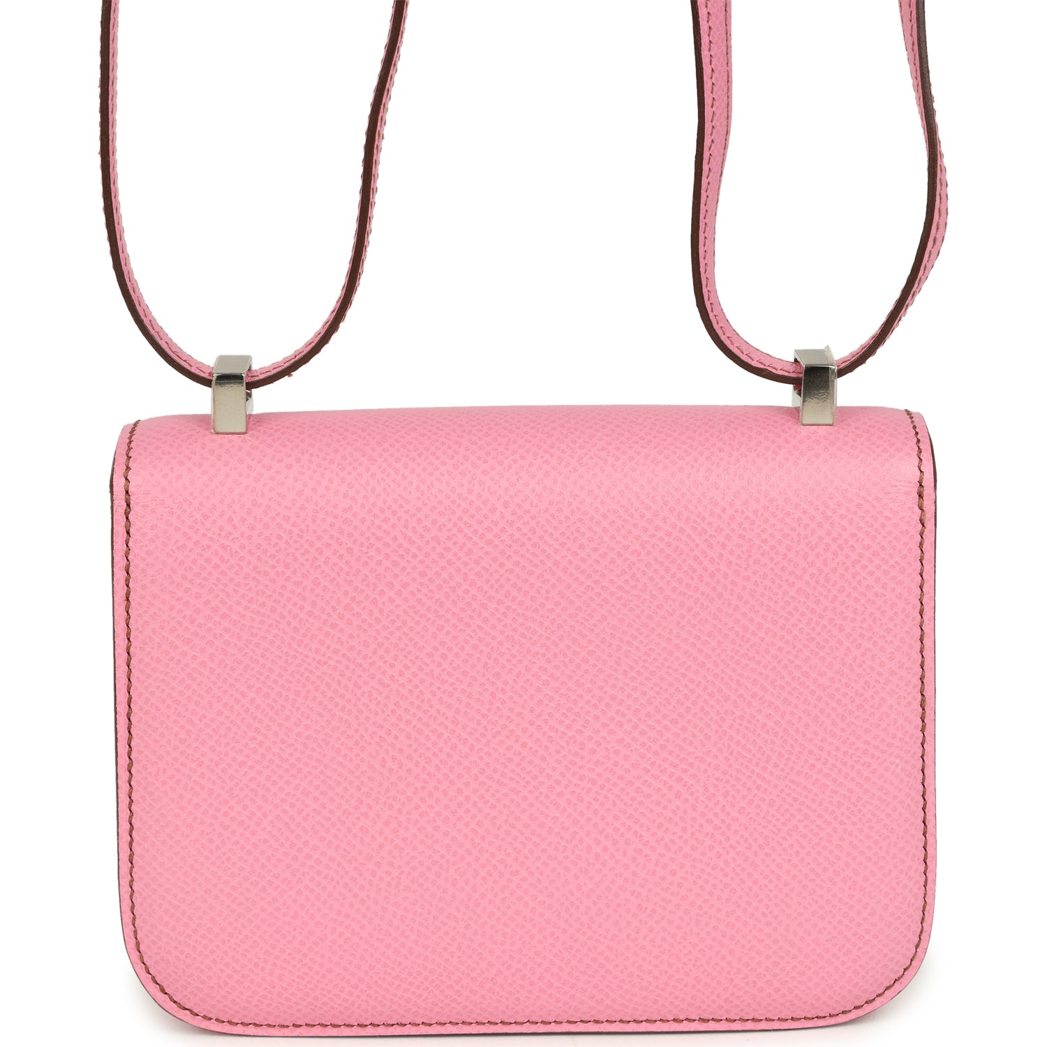 Pre-owned Hermes Micro Constance 14 Bubblegum Epsom Palladium Hardware